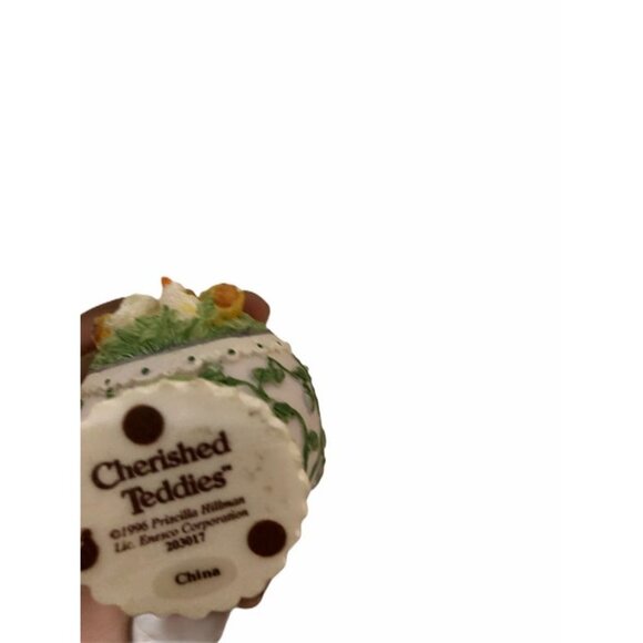 Cherished Teddies 1997 Easter Figurine Teddy Bear Ducks & Ivy Design 2.5" Res - Picture 4 of 4